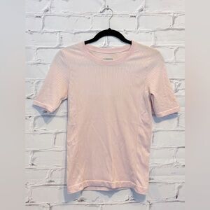 Athleta Light Pink Ribbed Crew Pullover - Size XS